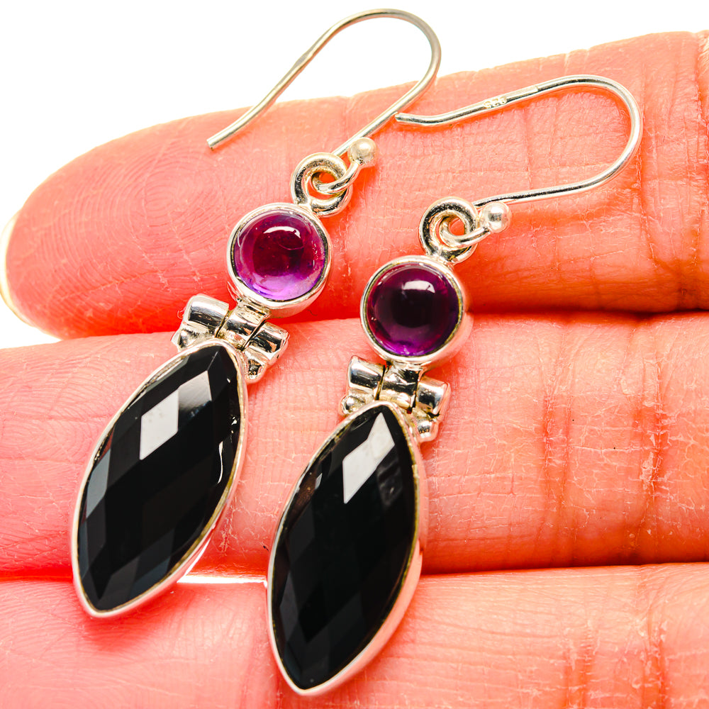 Black Onyx Earrings handcrafted by Ana Silver Co - EARR423936