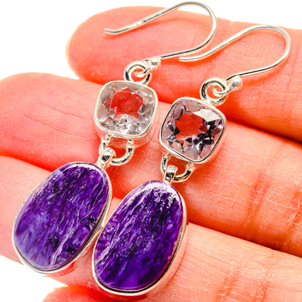 Charoite Earrings handcrafted by Ana Silver Co - EARR423937