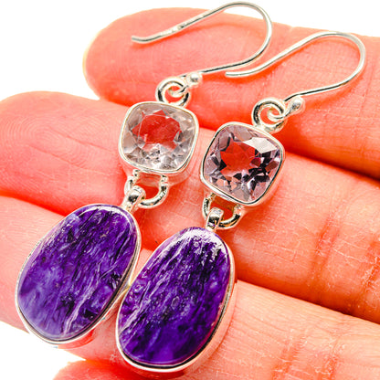 Charoite Earrings handcrafted by Ana Silver Co - EARR423937