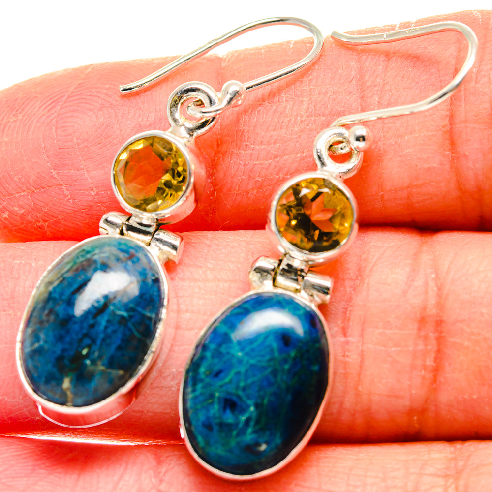 Azurite Earrings handcrafted by Ana Silver Co - EARR423943