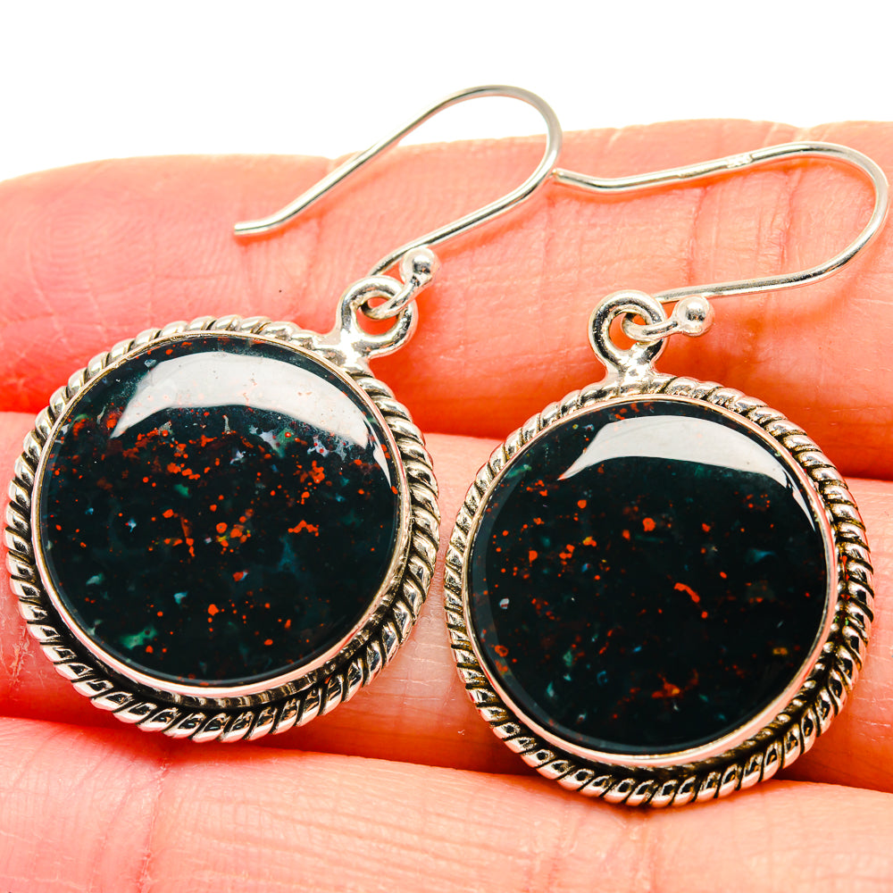 Bloodstone Earrings handcrafted by Ana Silver Co - EARR423948