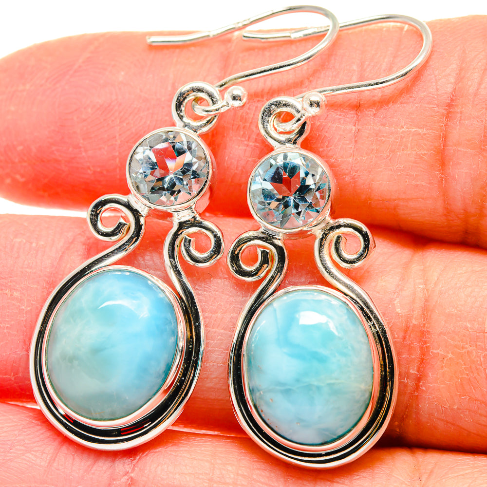 Larimar Earrings handcrafted by Ana Silver Co - EARR423949