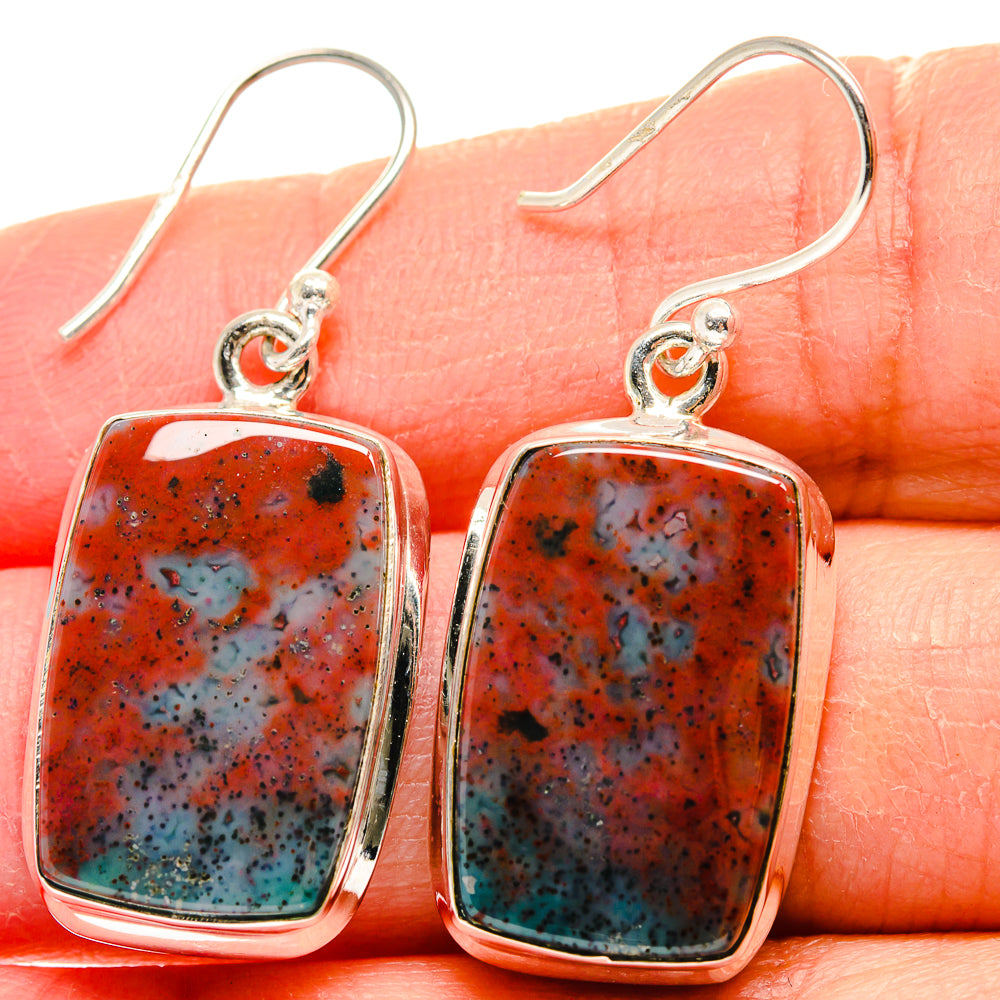 Bloodstone Earrings handcrafted by Ana Silver Co - EARR423951