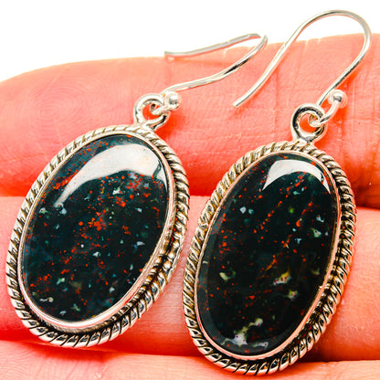 Bloodstone Earrings handcrafted by Ana Silver Co - EARR423955