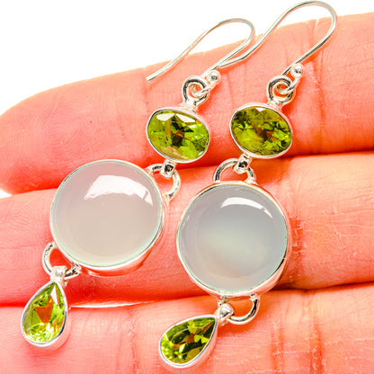 Aqua Chalcedony Earrings handcrafted by Ana Silver Co - EARR423963