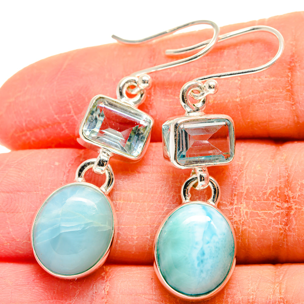 Larimar Earrings handcrafted by Ana Silver Co - EARR423968