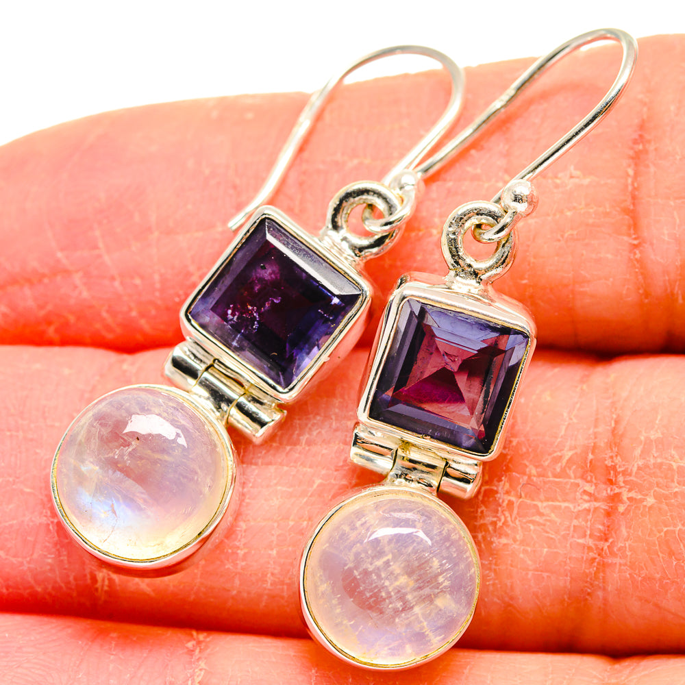 Rainbow Moonstone Earrings handcrafted by Ana Silver Co - EARR423970