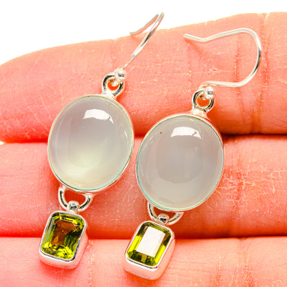 Aqua Chalcedony Earrings handcrafted by Ana Silver Co - EARR423972