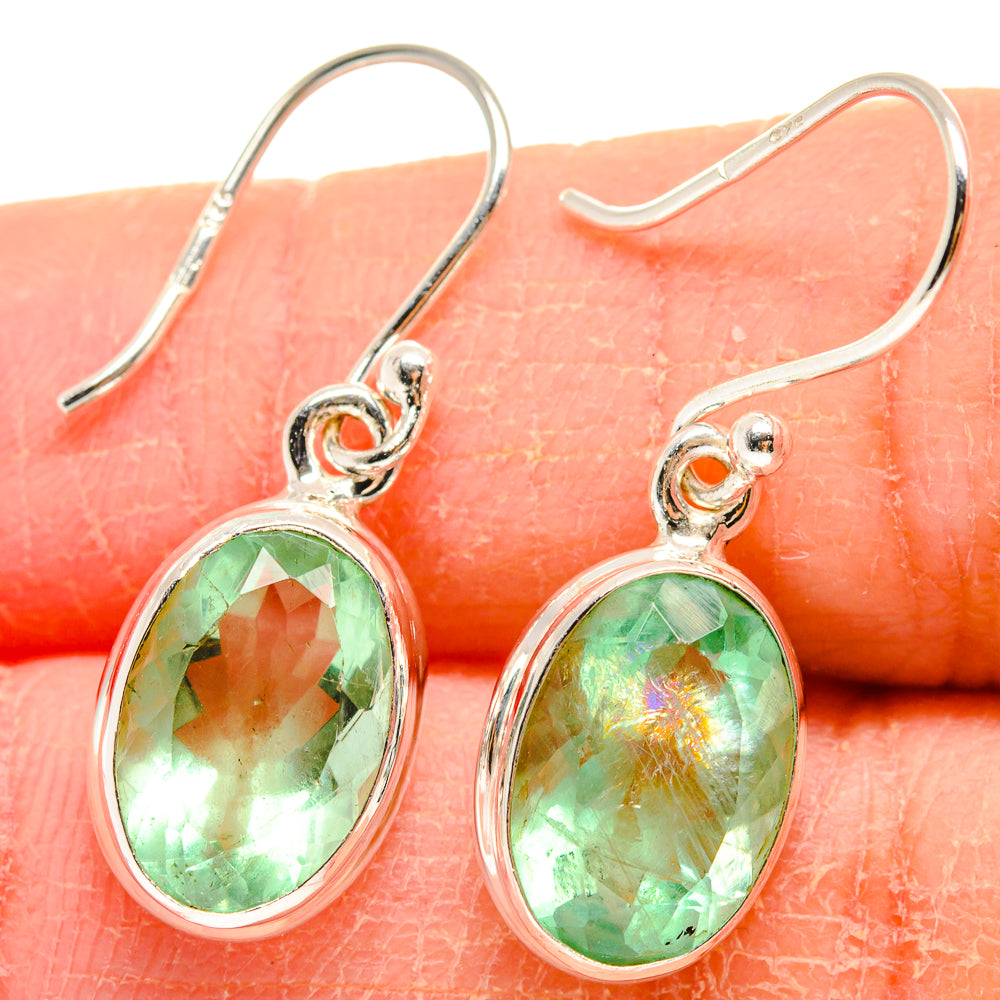 Green Fluorite Earrings handcrafted by Ana Silver Co - EARR423975