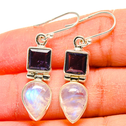 Rainbow Moonstone Earrings handcrafted by Ana Silver Co - EARR423976