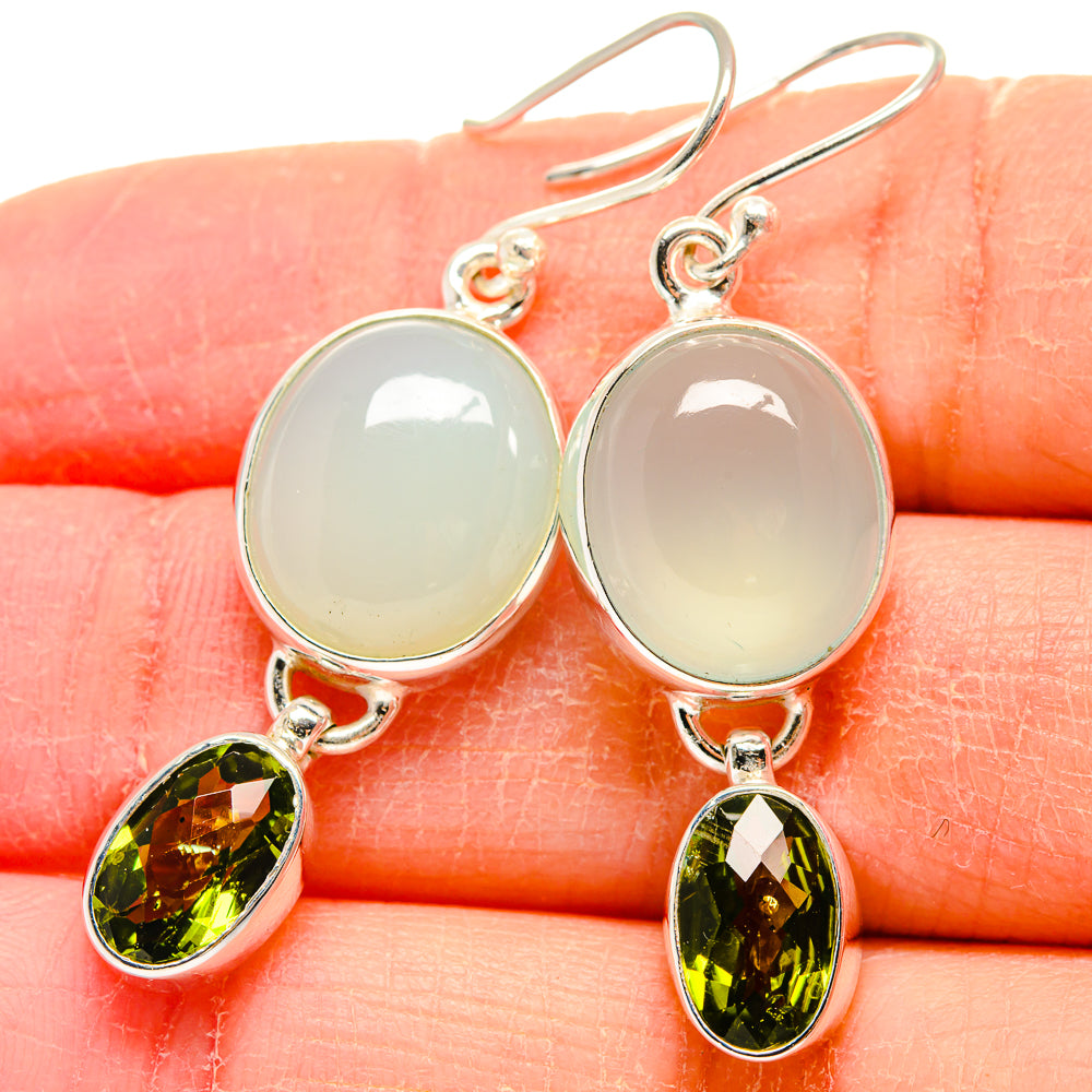 Aqua Chalcedony Earrings handcrafted by Ana Silver Co - EARR423991