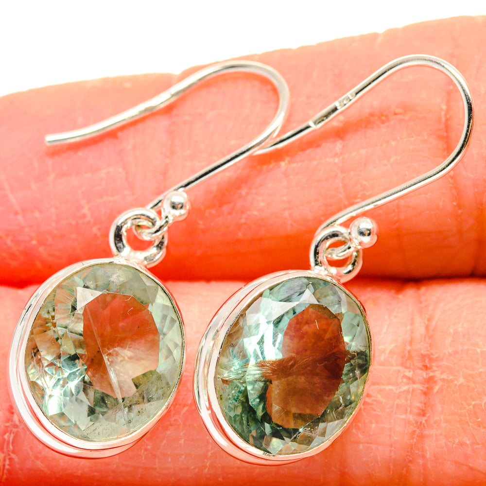 Green Fluorite Earrings handcrafted by Ana Silver Co - EARR423999