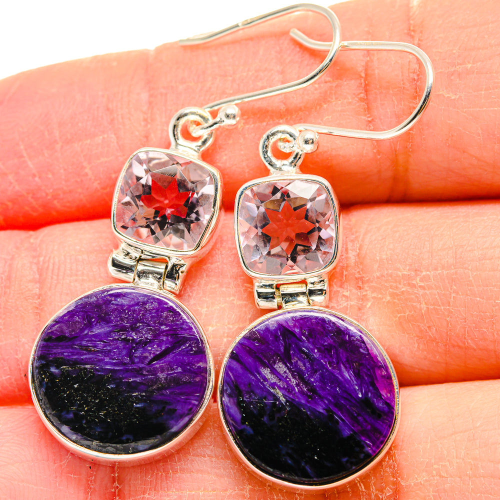 Charoite Earrings handcrafted by Ana Silver Co - EARR424001