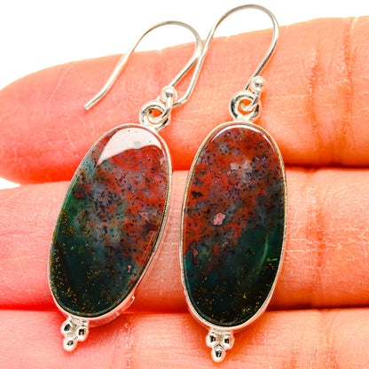 Bloodstone Earrings handcrafted by Ana Silver Co - EARR424005
