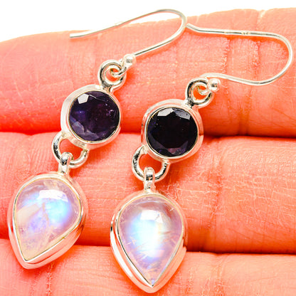 Rainbow Moonstone Earrings handcrafted by Ana Silver Co - EARR424011
