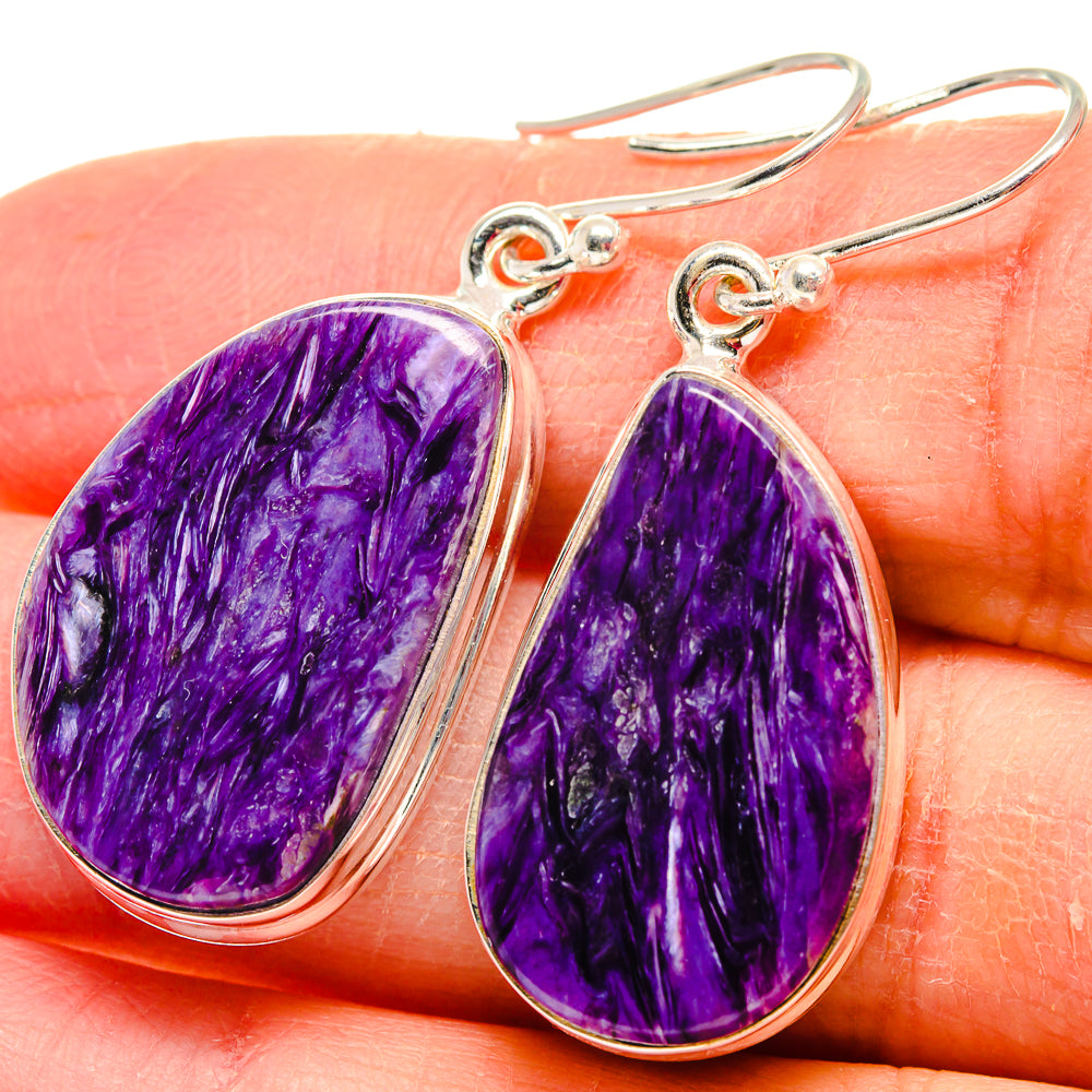 Charoite Earrings handcrafted by Ana Silver Co - EARR424018
