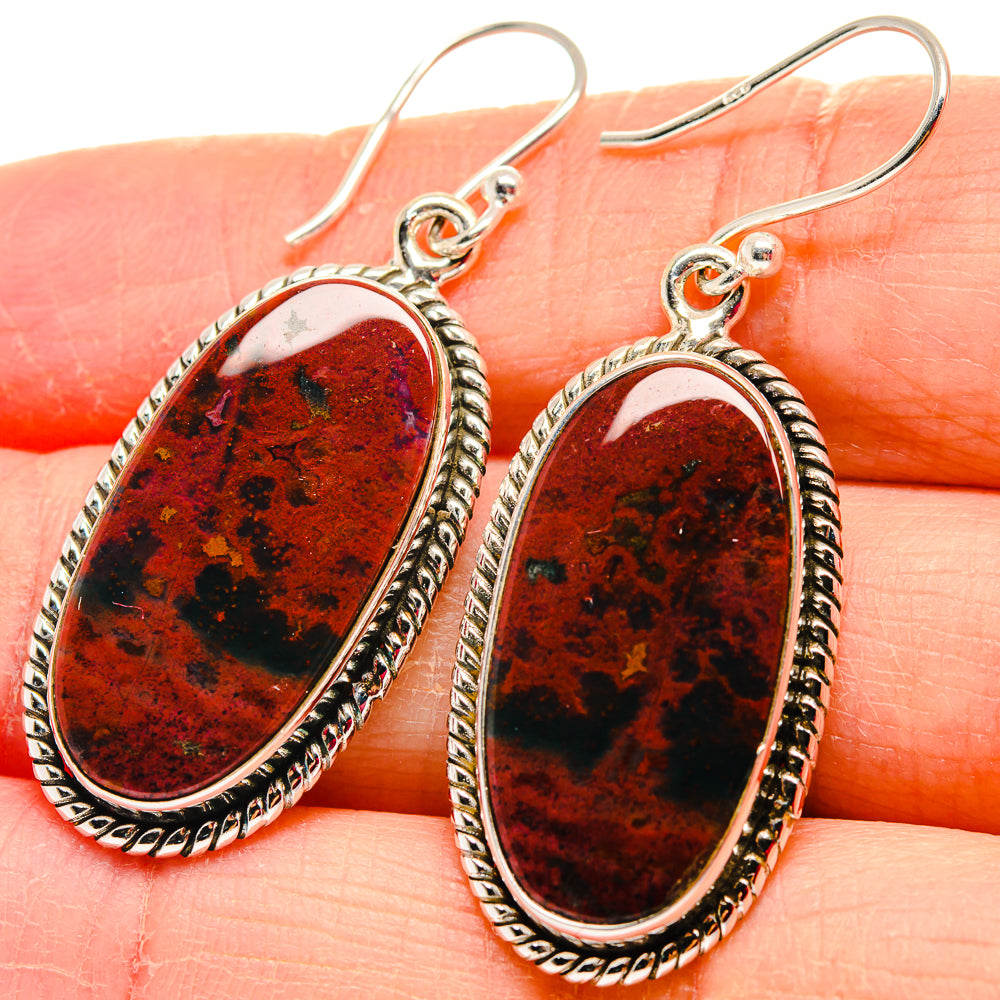 Bloodstone Earrings handcrafted by Ana Silver Co - EARR424020