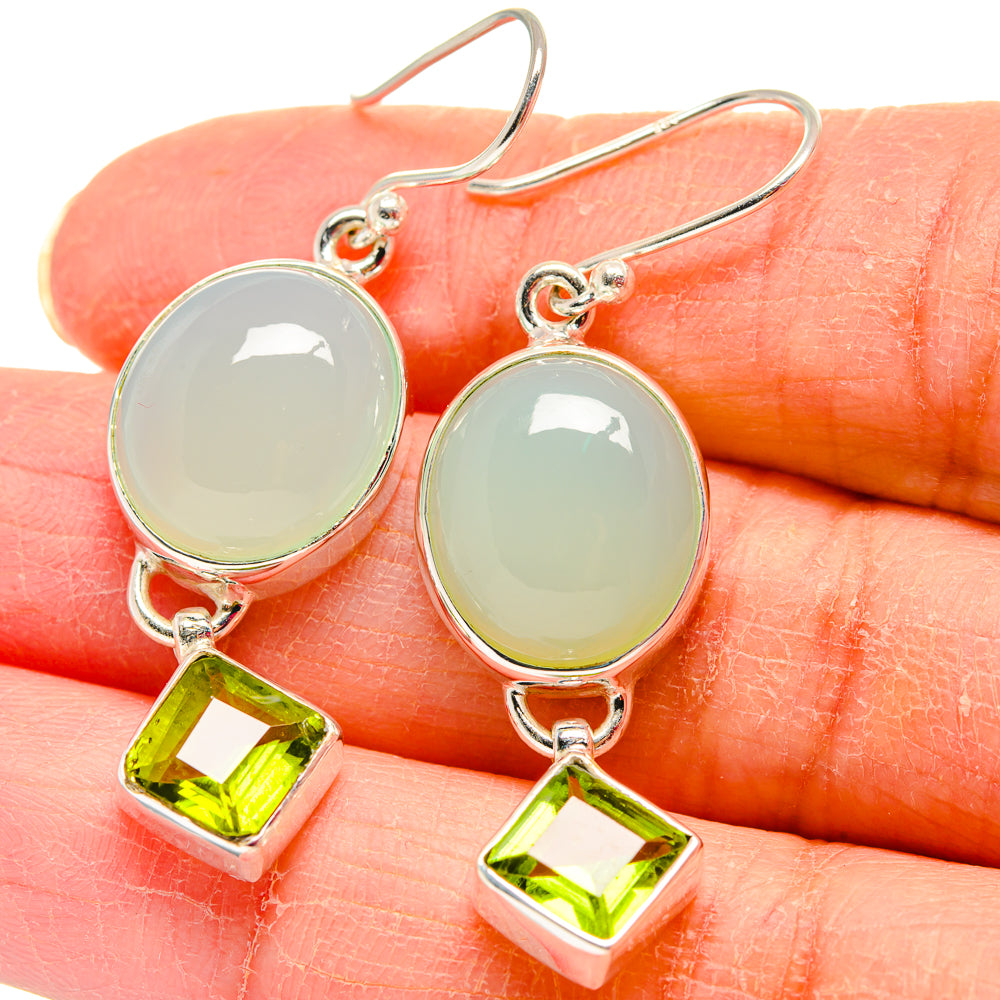 Aqua Chalcedony Earrings handcrafted by Ana Silver Co - EARR424024
