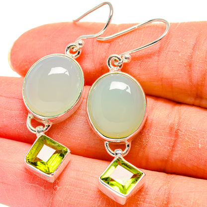 Aqua Chalcedony Earrings handcrafted by Ana Silver Co - EARR424024