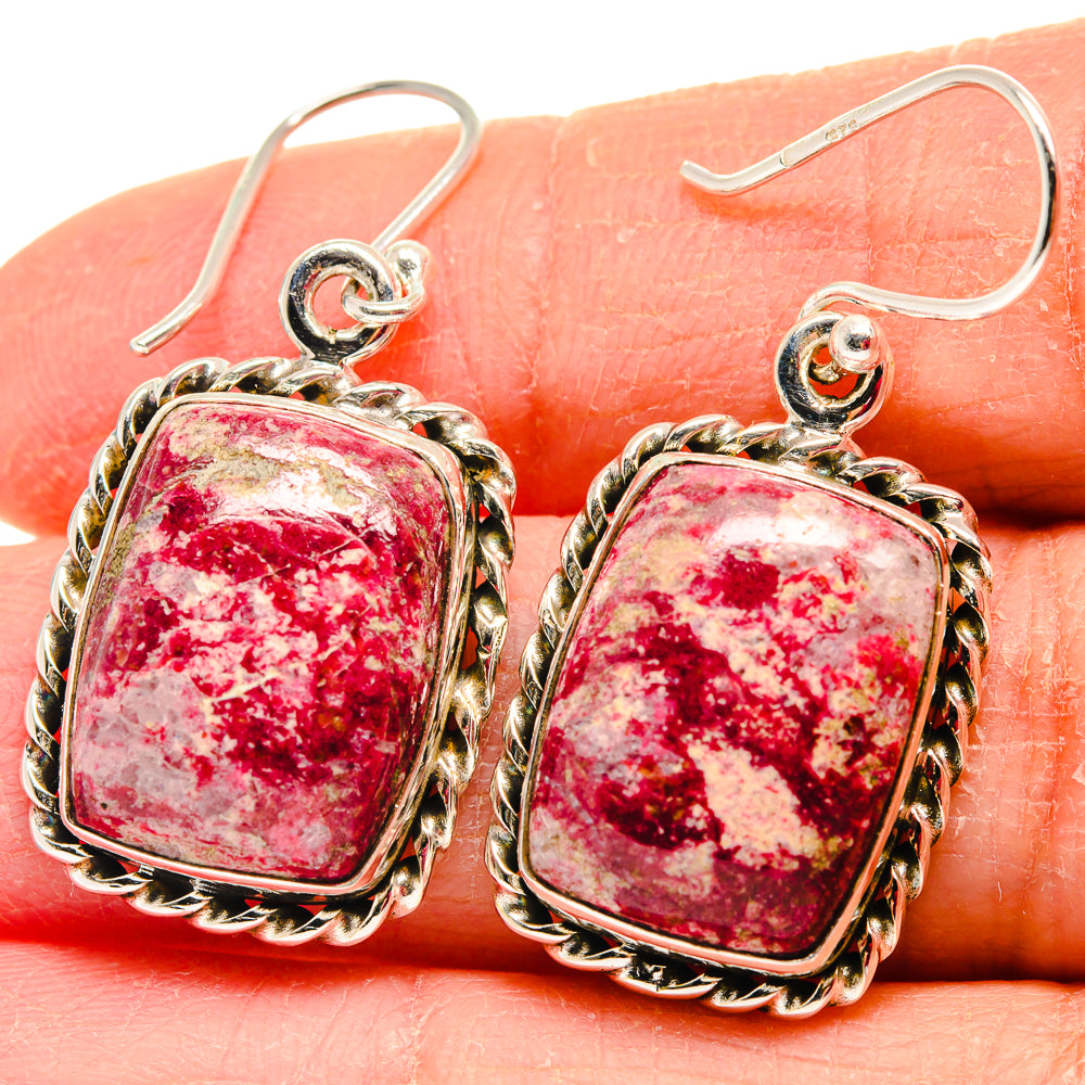 Thulite Earrings handcrafted by Ana Silver Co - EARR424028