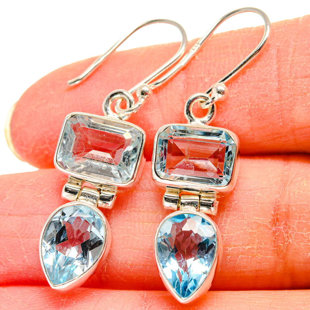 Blue Topaz Earrings handcrafted by Ana Silver Co - EARR424029
