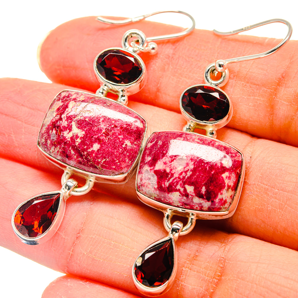 Thulite Earrings handcrafted by Ana Silver Co - EARR424055