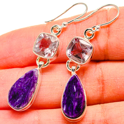 Charoite Earrings handcrafted by Ana Silver Co - EARR424056