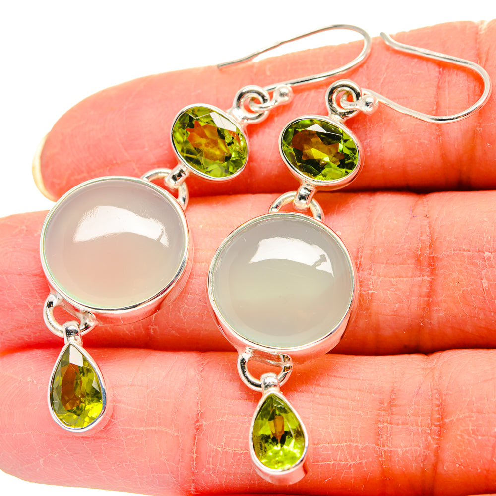 Aqua Chalcedony Earrings handcrafted by Ana Silver Co - EARR424057