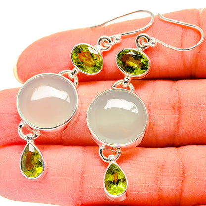 Aqua Chalcedony Earrings handcrafted by Ana Silver Co - EARR424057