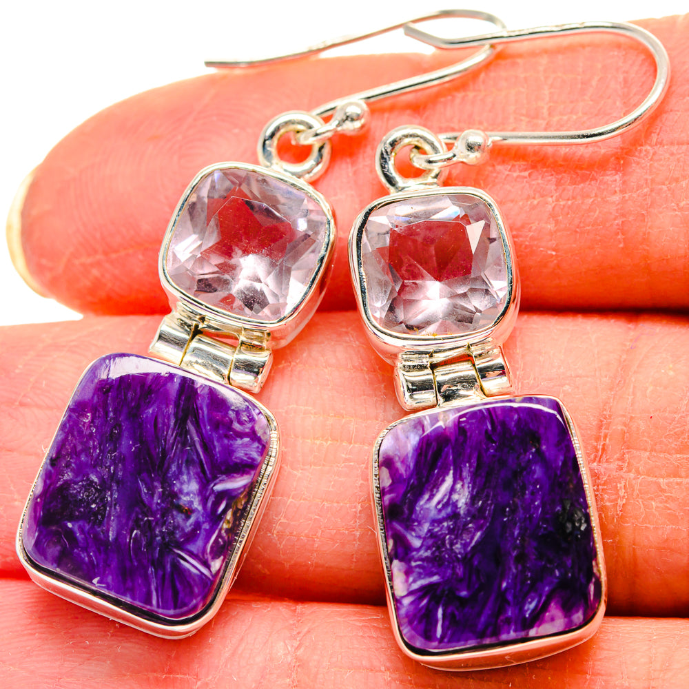 Charoite Earrings handcrafted by Ana Silver Co - EARR424058