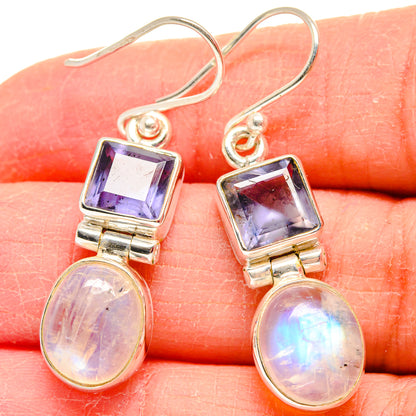 Rainbow Moonstone Earrings handcrafted by Ana Silver Co - EARR424061