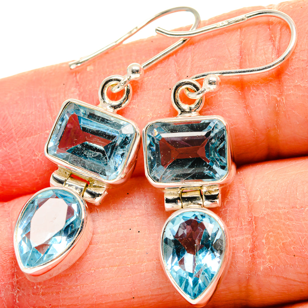 Blue Topaz Earrings handcrafted by Ana Silver Co - EARR424076
