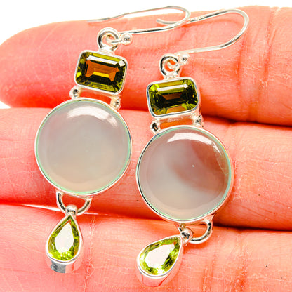 Aqua Chalcedony Earrings handcrafted by Ana Silver Co - EARR424078