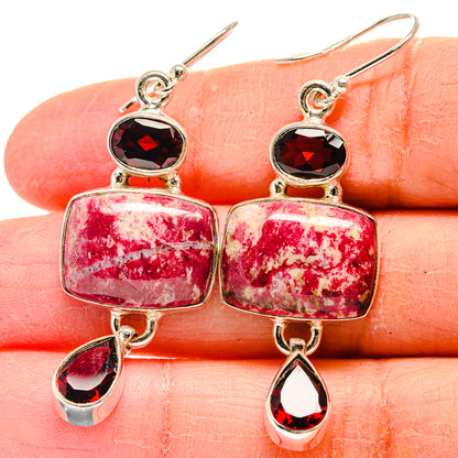Thulite Earrings handcrafted by Ana Silver Co - EARR424082