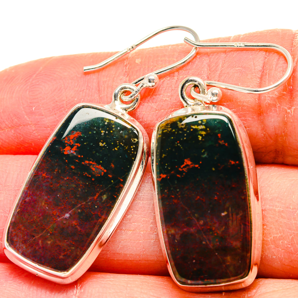 Bloodstone Earrings handcrafted by Ana Silver Co - EARR424091