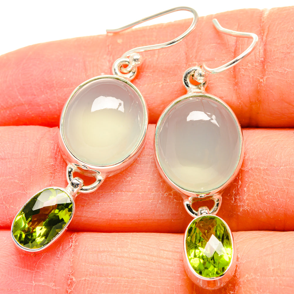 Aqua Chalcedony Earrings handcrafted by Ana Silver Co - EARR424094