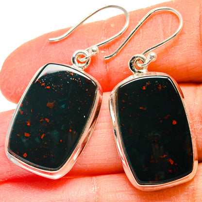 Bloodstone Earrings handcrafted by Ana Silver Co - EARR424095