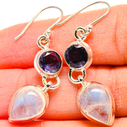 Rainbow Moonstone Earrings handcrafted by Ana Silver Co - EARR424096