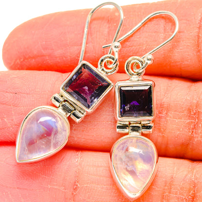 Rainbow Moonstone Earrings handcrafted by Ana Silver Co - EARR424098