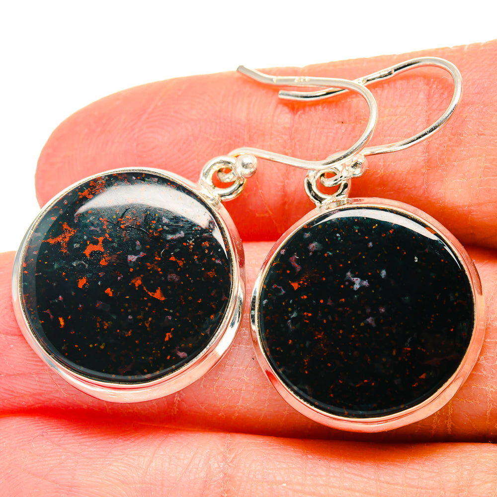Bloodstone Earrings handcrafted by Ana Silver Co - EARR424120