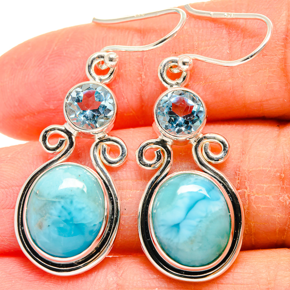 Larimar Earrings handcrafted by Ana Silver Co - EARR424121
