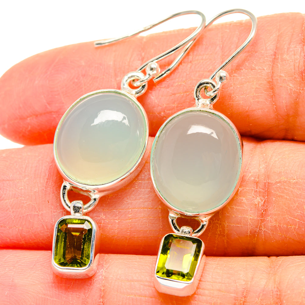 Aqua Chalcedony Earrings handcrafted by Ana Silver Co - EARR424130