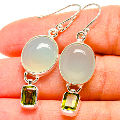 Aqua Chalcedony Earrings handcrafted by Ana Silver Co - EARR424130