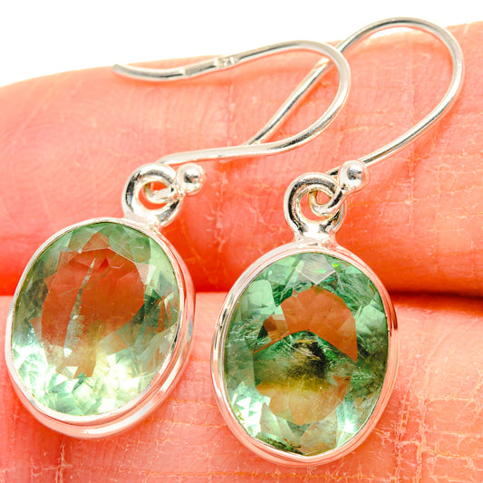 Green Fluorite Earrings handcrafted by Ana Silver Co - EARR424138