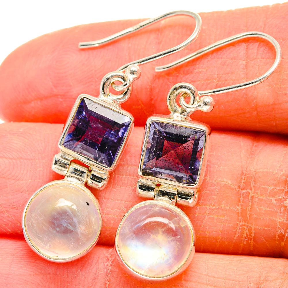 Rainbow Moonstone Earrings handcrafted by Ana Silver Co - EARR424140