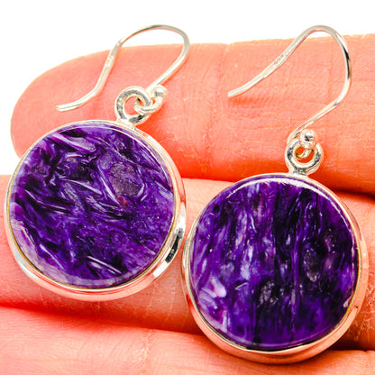 Charoite Earrings handcrafted by Ana Silver Co - EARR424145