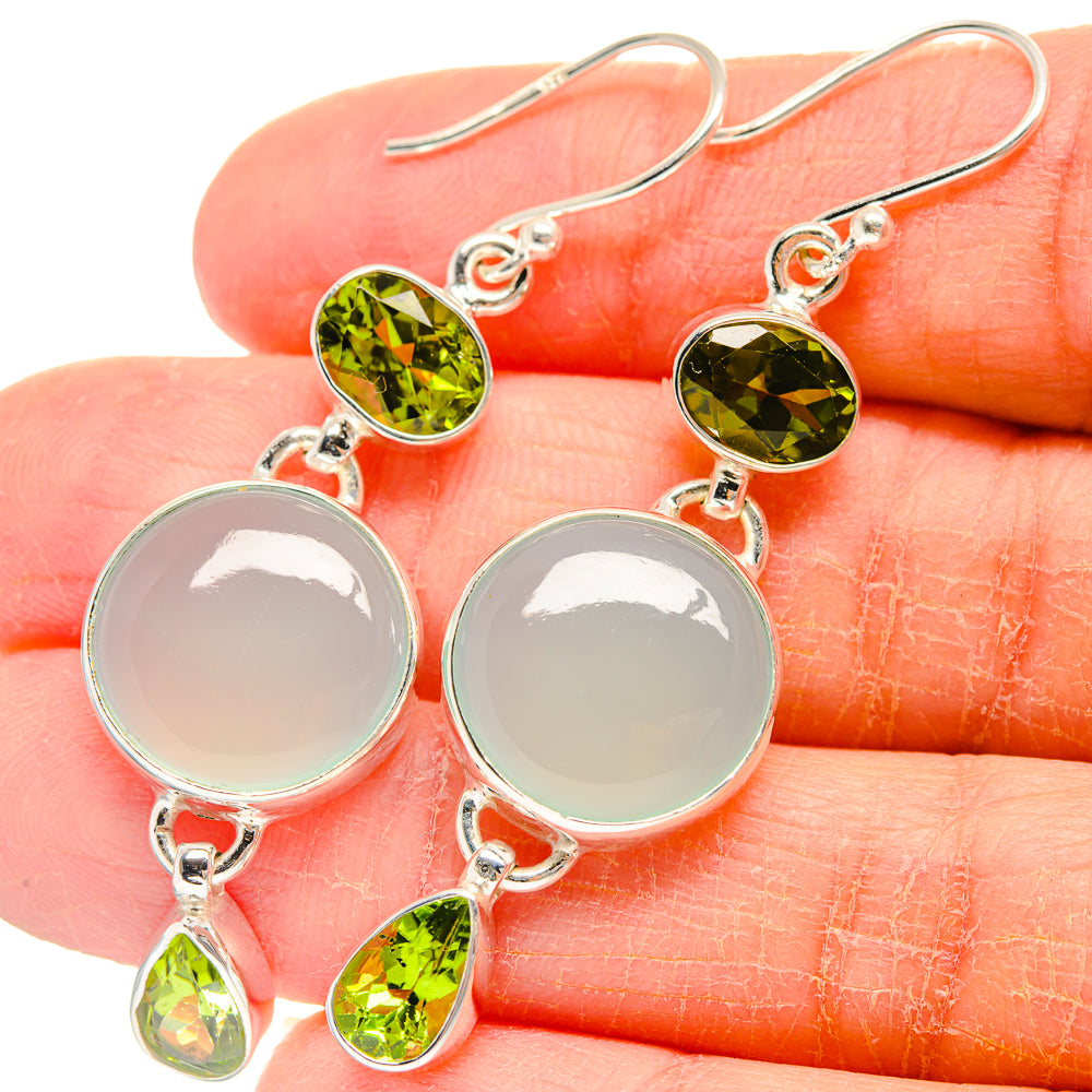Aqua Chalcedony Earrings handcrafted by Ana Silver Co - EARR424149