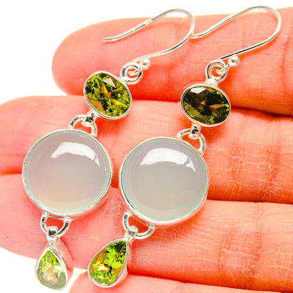 Aqua Chalcedony Earrings handcrafted by Ana Silver Co - EARR424149