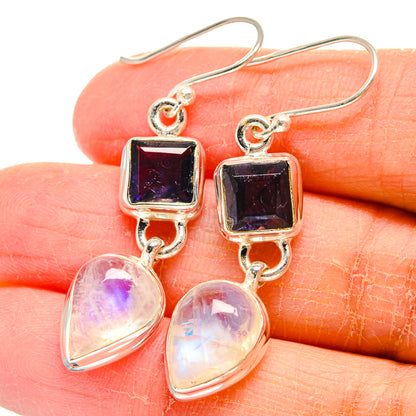 Rainbow Moonstone Earrings handcrafted by Ana Silver Co - EARR424159