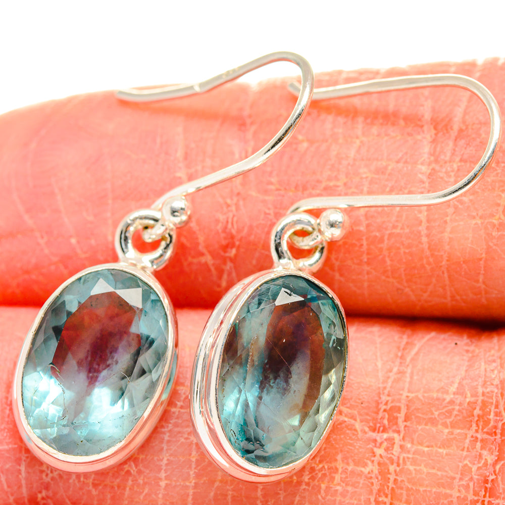 Blue Fluorite Earrings handcrafted by Ana Silver Co - EARR424165
